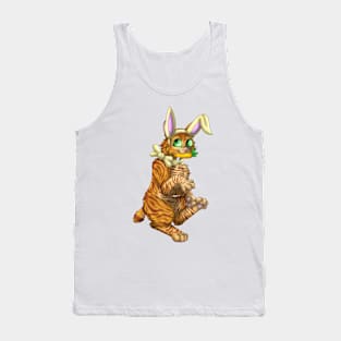 Bobtail BunnyCat: Ginger Tabby (Yellow) Tank Top